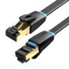 Flat Network Cable CAT8 U/FTP Vention IKCBG RJ45 Ethernet 40Gpbs 1.5m (Black)