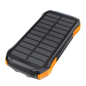 Choetech B659 Solar power bank with inductive charging 2x USB 10000mAh Qi 5W (black-orange)